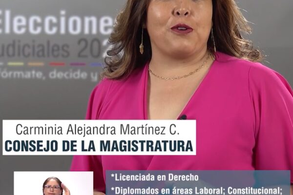 DIFUSIÓN DE MÉRITOS DE CARMINIA ALEJANDRA MARTÍNEZ CANDIDATA AL CONSEJO DE LA MAGISTRATURA